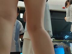 CSCD_blue_hip_skirt_girl_waiting_for_subway Adorable Japanese Colleague Seduced, Fingering Leads to Hot Prone Sex